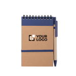 Bloc de notes avec stylo en carton A6 pages lignées EcoSpirale vue principale