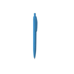 Stylo écologique publicitaire, bouton poussoir et encre bleue Fiber couleur bleu première vue