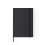 Carnet recyclé personnalisé pas cher A5 feuilles lignées RPET couleur noir première vue