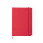 Carnet recyclé personnalisé pas cher A5 feuilles lignées RPET couleur rouge première vue