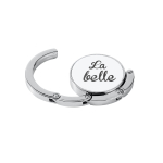 Porte-sac en acier avec personnalisation au centre couleur blanc image avec logo