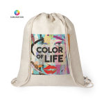 Sac à dos à cordons en polyester pour sublimation Natural Sublim troisième vue