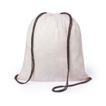 Sac à dos en coton 120g/m2 avec ficelles colorées Color Strings couleur noir première vue