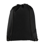 Sac à dos à cordon non tissé 80 g/m2 avec logo d'entreprise Original couleur noir deuxième vue frontale