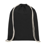 Sac cordon personnalisé coton 140 g/m2 résistant 5 kg Duo Cotton Pro couleur noir deuxième vue frontale