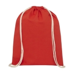 Sac cordon personnalisé coton 140 g/m2 résistant 5 kg Duo Cotton Pro couleur rouge deuxième vue frontale