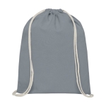 Sac cordon personnalisé coton 140 g/m2 résistant 5 kg Duo Cotton Pro couleur gris deuxième vue frontale