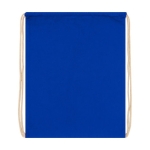 Sac cordon personnalisé coton 140 g/m2 résistant 5 kg Duo Cotton Pro couleur bleu roi troisième vue frontale