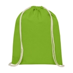 Sac cordon personnalisé coton 140 g/m2 résistant 5 kg Duo Cotton Pro couleur vert lime deuxième vue frontale