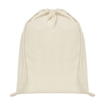 Sac cordon personnalisé coton 140 g/m2 résistant 5 kg Duo Cotton Pro couleur naturel deuxième vue frontale