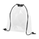 Sac cordon imprimé transparent avec cordons de couleur Transparent couleur noir