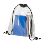 Sac cordon imprimé transparent avec cordons de couleur Transparent couleur noir deuxième vue