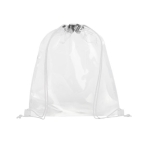 Sac cordon imprimé transparent avec cordons de couleur Transparent couleur blanc deuxième vue frontale