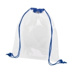 Sac cordon imprimé transparent avec cordons de couleur Transparent couleur bleu roi