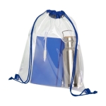 Sac cordon imprimé transparent avec cordons de couleur Transparent couleur bleu roi deuxième vue