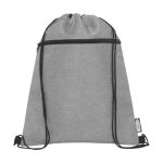 Sac à dos cordon personnalisable recyclés et poche RPET Ultimate couleur gris deuxième vue frontale