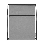Sac à dos cordon personnalisable recyclés et poche RPET Ultimate couleur gris troisième vue frontale
