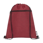 Sac à dos cordon personnalisable recyclés et poche RPET Ultimate couleur rouge foncé deuxième vue frontale
