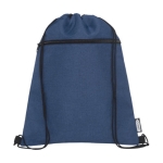 Sac à dos cordon personnalisable recyclés et poche RPET Ultimate couleur bleu marine deuxième vue frontale