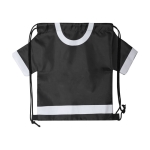 Sac à cordons en forme de T-shirt en polyester T-shirt couleur noir première vue
