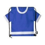 Sac à cordons en forme de T-shirt en polyester T-shirt couleur bleu première vue
