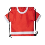 Sac à cordons en forme de T-shirt en polyester T-shirt couleur rouge première vue