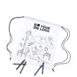 Sac à dos à cordons à colorier en tissu non-tissé Safari vue principale