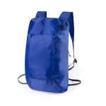 Sac à dos avec votre logo d'entreprise pliable en ployester 210D Light couleur bleu première vue