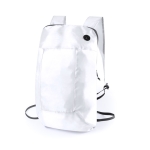 Sac à dos avec votre logo d'entreprise pliable en ployester 210D Light couleur blanc première vue