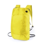 Sac à dos avec votre logo d'entreprise pliable en ployester 210D Light couleur jaune première vue