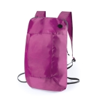 Sac à dos avec votre logo d'entreprise pliable en ployester 210D Light couleur fuchsia première vue