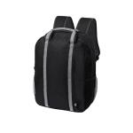 Sac à dos recyclé avec bandes réfléchissantes en RPET 600D Reflective couleur noir première vue