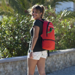 Sac à dos avec poche pour chaussures en polyester 600D Gymfit couleur rouge sixième vue