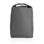 Sac à dos basique recyclé enroulable avec AWARE ™ Rolltop couleur gris foncé troisième vue