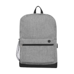 Sac à dos avec port USB et rembourrage pour PC de 15,6´´ Corporate couleur gris deuxième vue frontale
