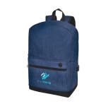 Sac à dos avec port USB et rembourrage pour PC de 15,6´´ Corporate couleur bleu marine vue impression sérigraphique
