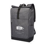 Sac à dos rembourré pour ordinateur portable de 15,6” Fintech couleur gris foncé vue impression sérigraphique