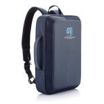Sac à dos porte-documents antivol pour PC de 15,6´´ Bobby Bizz couleur bleu foncé vue avec logo