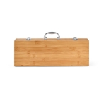 Kit d'ustensiles pour barbecue avec mallette en bambou Grill couleur naturel avec boîte deuxième vue