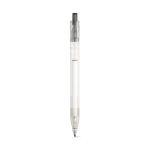 Stylo transparents avec bouton-poussoir coloré et encre noire RPET couleur noir première vue