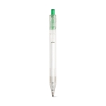 Stylo transparents avec bouton-poussoir coloré et encre noire RPET couleur vert première vue