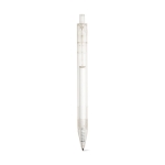 Stylo transparents avec bouton-poussoir coloré et encre noire RPET couleur transparent première vue