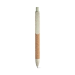 Stylo écologique personnalisable avec encre bleue en fibre de paille couleur vert clair première vue