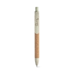 Stylo écologique personnalisable avec encre bleue en fibre de paille couleur vert clair image avec logo 2