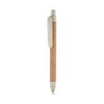 Stylo écologique personnalisable avec encre bleue en fibre de paille couleur vert clair deuxième vue
