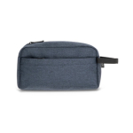 Trousse de toilette recyclée avec poche et poignée RPET Urban couleur bleu première vue