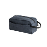 Trousse de toilette recyclée avec poche et poignée RPET Urban couleur bleu