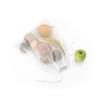 Sac personnalisable à provisions pliable en maille RPET 190T couleur blanc quatrième vue