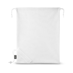 Sac personnalisable à provisions pliable en maille RPET 190T couleur blanc