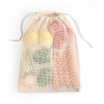 Sac à fruits en coton avec filet pour marque 120 g/m2 Medium Fruits couleur naturel première vue
